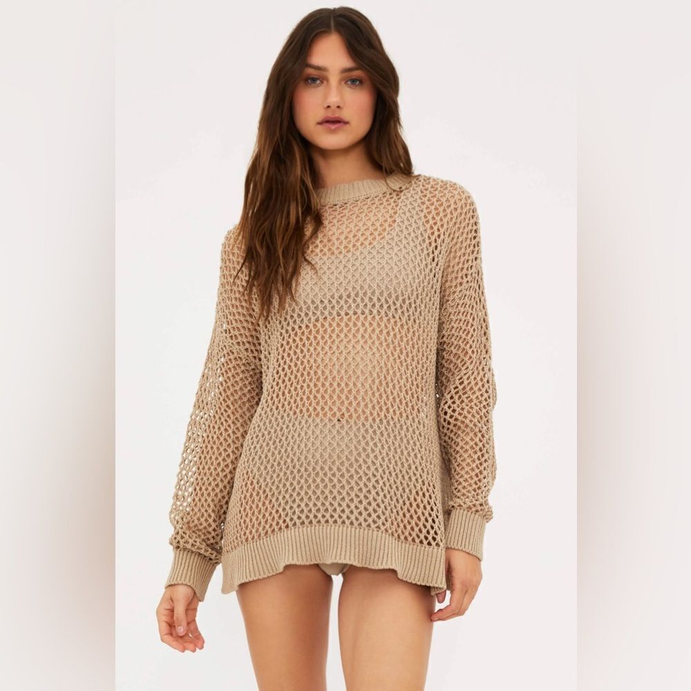Beach Riot Women's Hilary Sweater in Tan Size Small